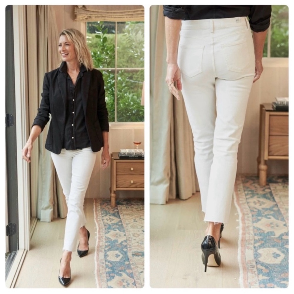 Great Condition Frank & Eileen Women's High-Rise White Crop Jeans 29
